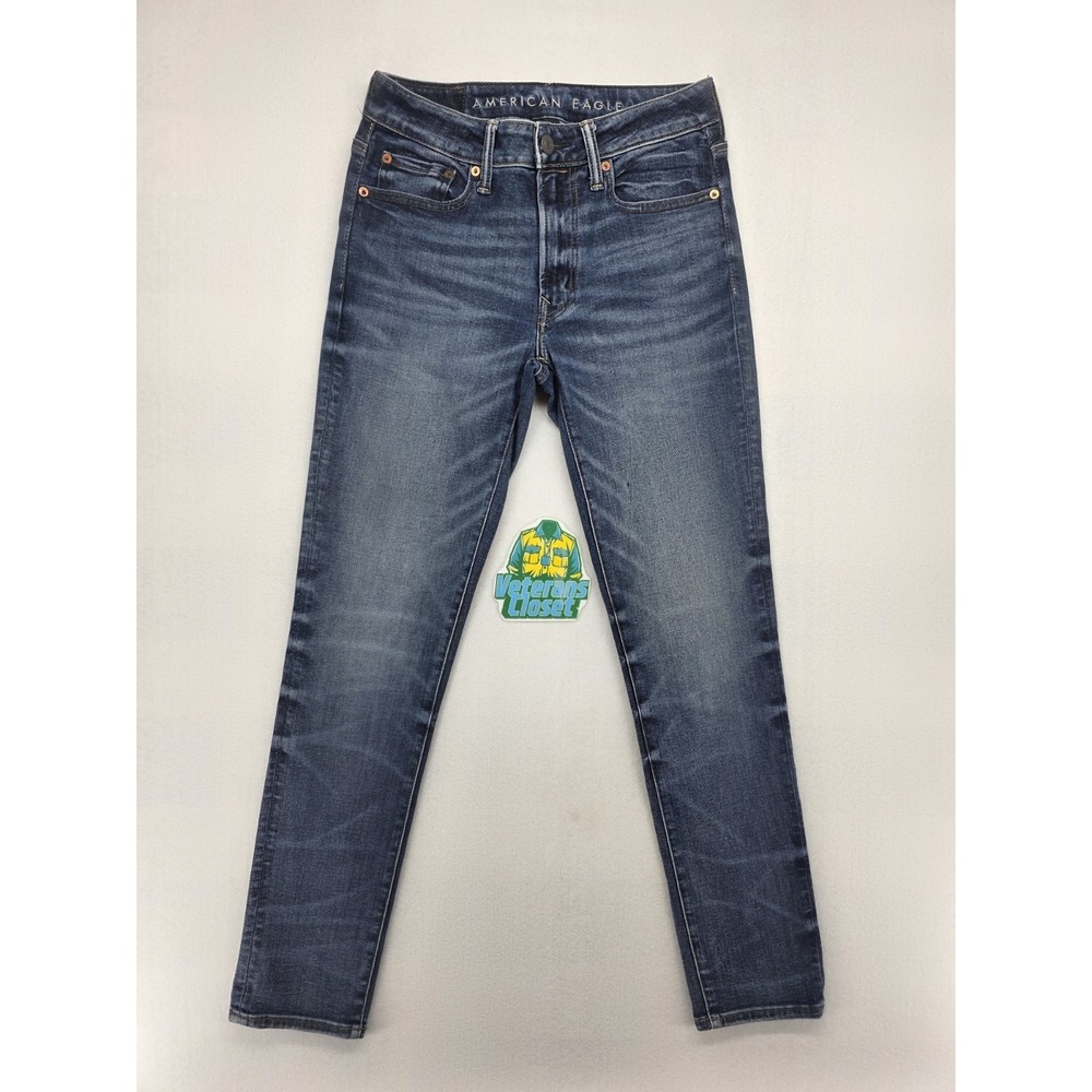 American Eagle AirFlex Slim Straight Jeans Mens 29x32 Low Rise Medium Wash Blue